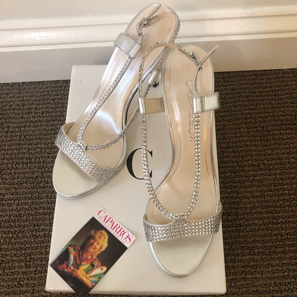 Silver metallic Caparros heel